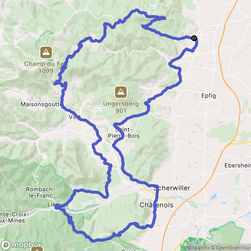 Barr : carte du parcours de randonnée - France