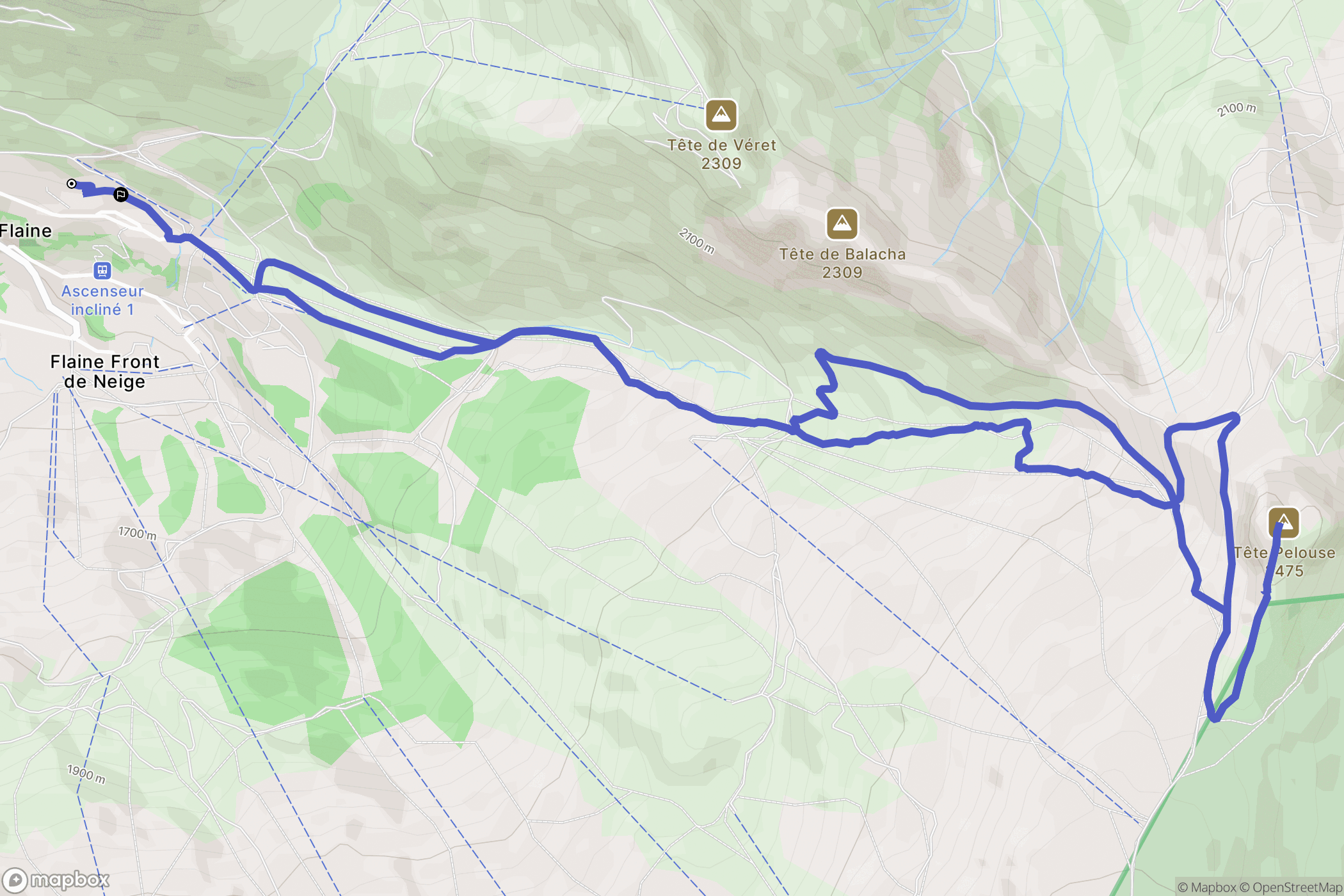 Arâches-la-Frasse : carte du parcours de randonnée - France