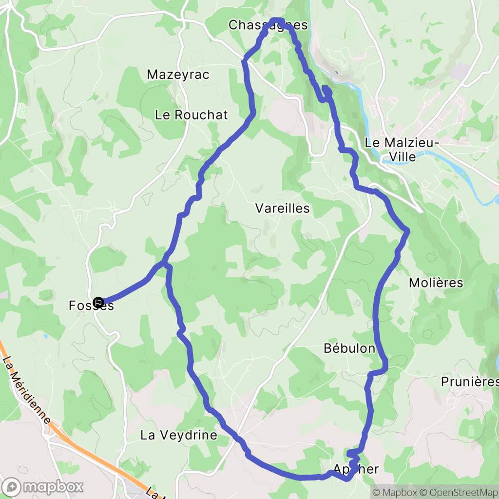 Saint-Chély-d'Apcher : carte du parcours de randonnée - France