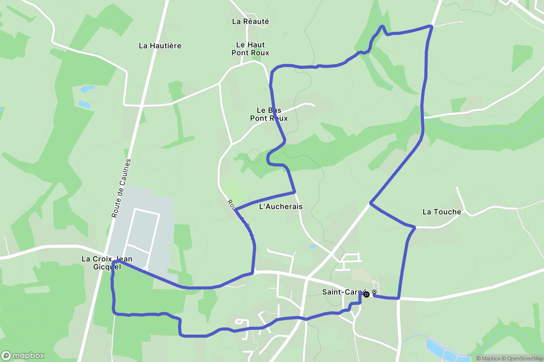 Saint-Carné : carte du parcours de randonnée - France