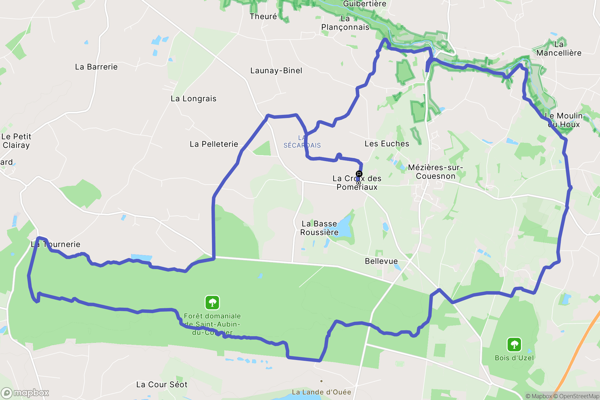Mézières-sur-Couesnon : carte du parcours de randonnée - France