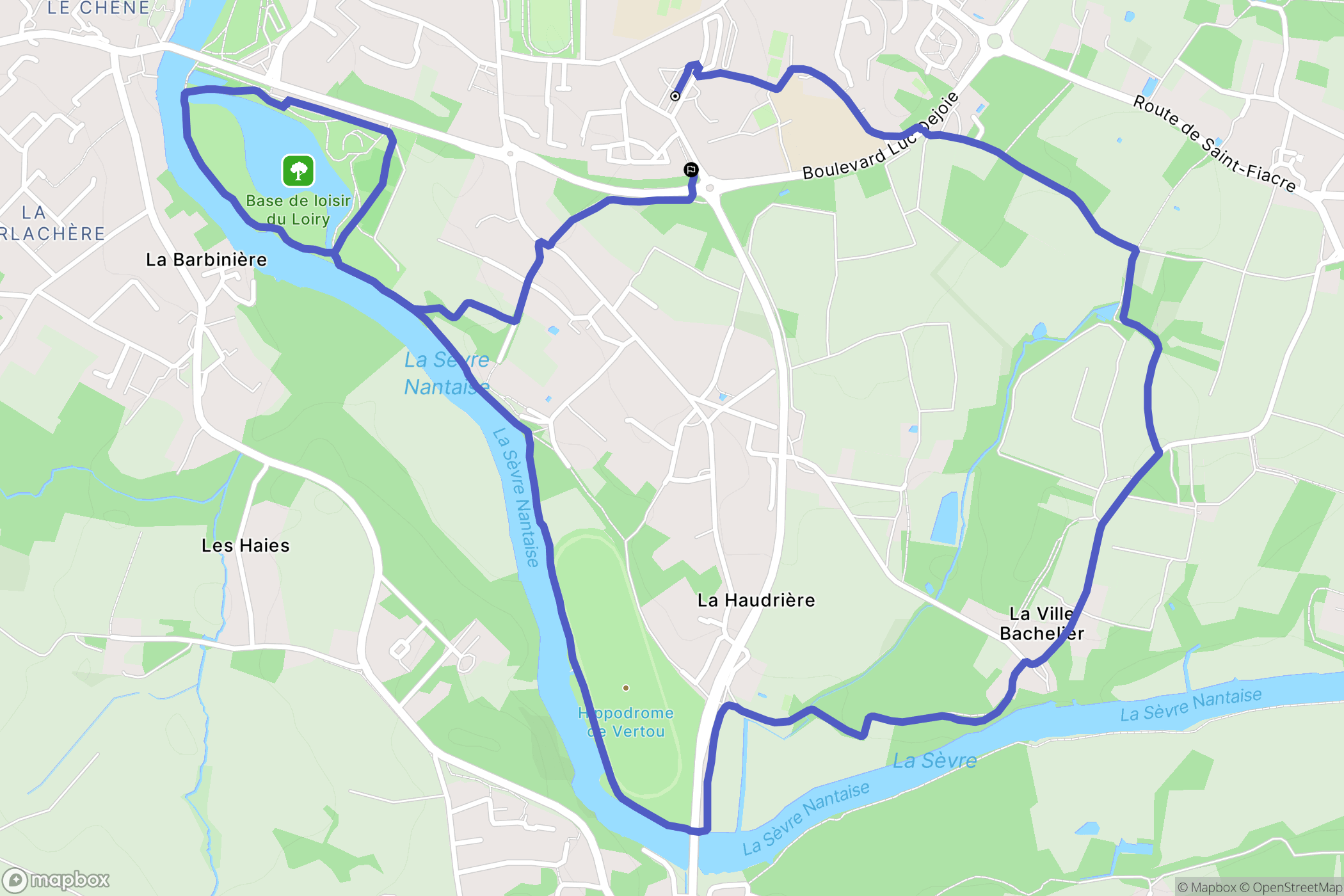 Vertou : carte du parcours de randonnée - France
