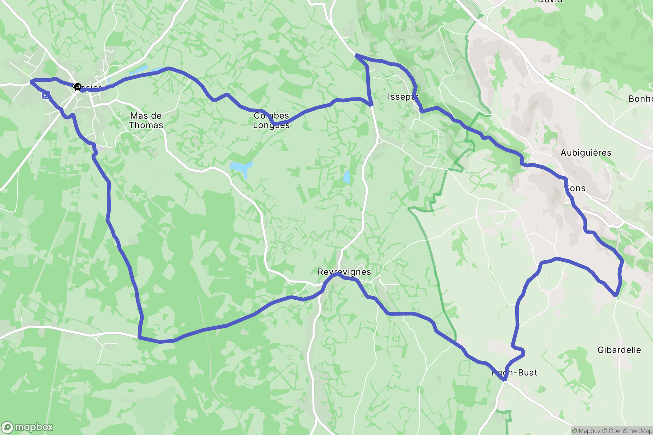 Assier : carte du parcours de randonnée - France