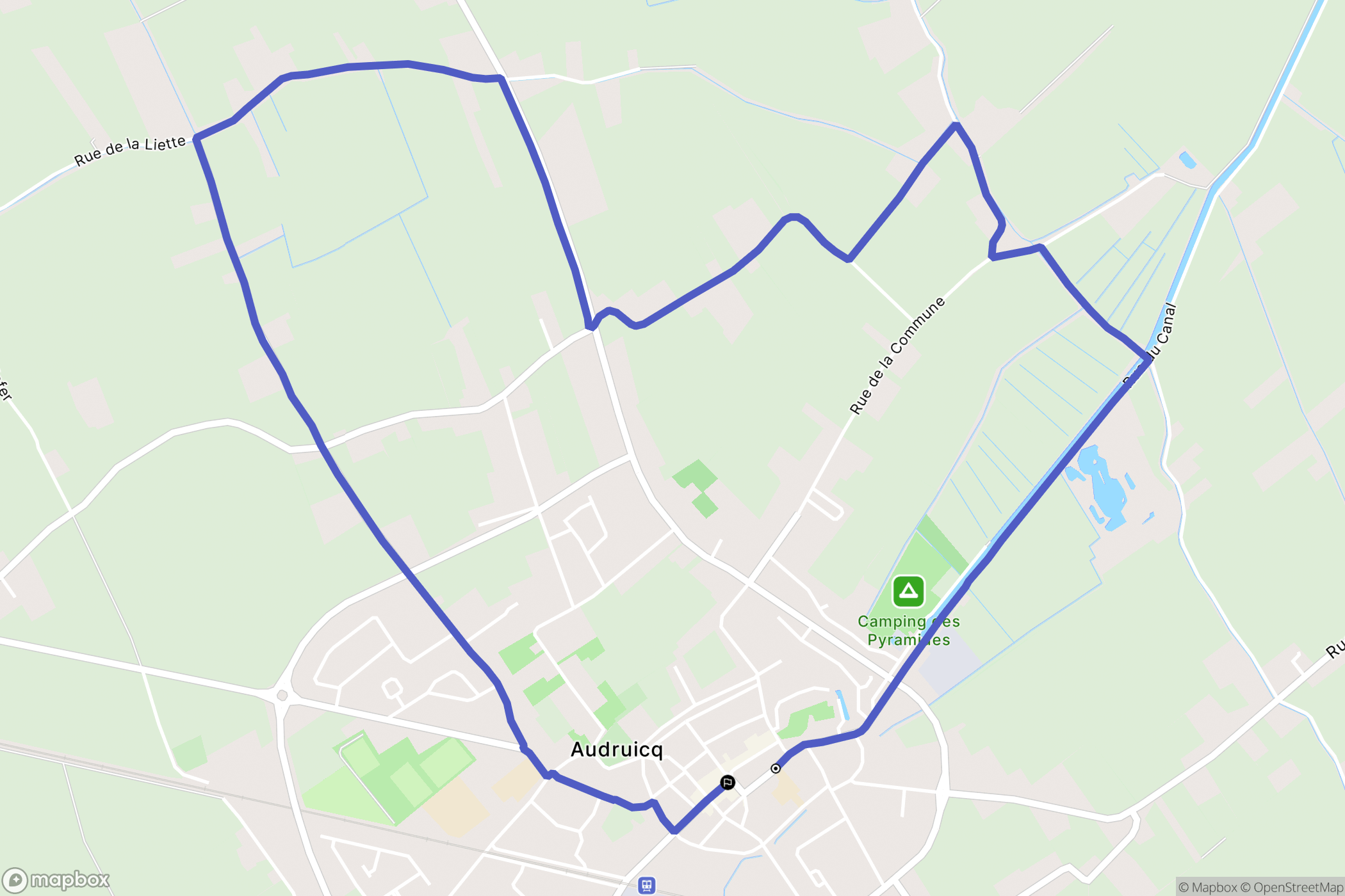 Audruicq : carte du parcours de randonnée - France