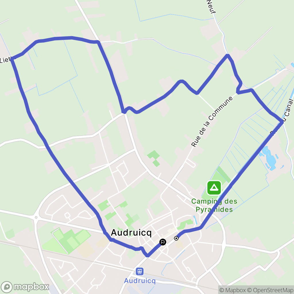 Audruicq : carte du parcours de randonnée - France