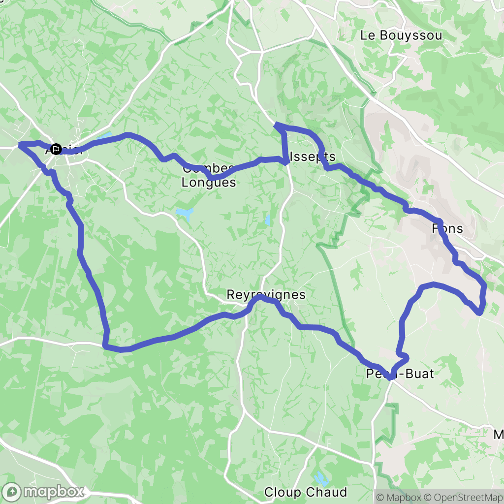 Assier : carte du parcours de randonnée - France