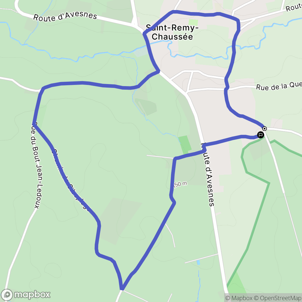 Saint-Rémy-Chaussée : carte du parcours de randonnée - France