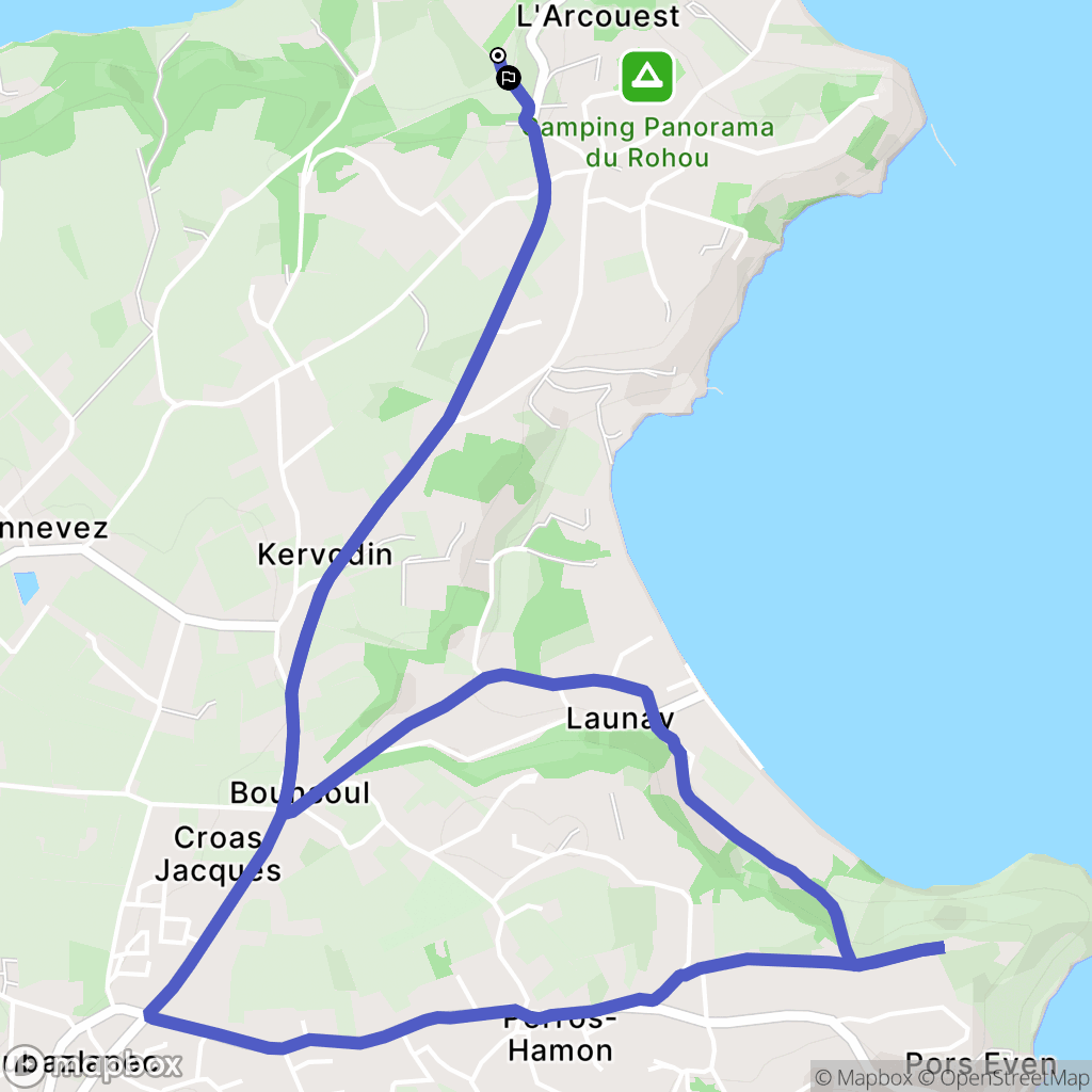 Ploubazlanec : carte du parcours de randonnée - France