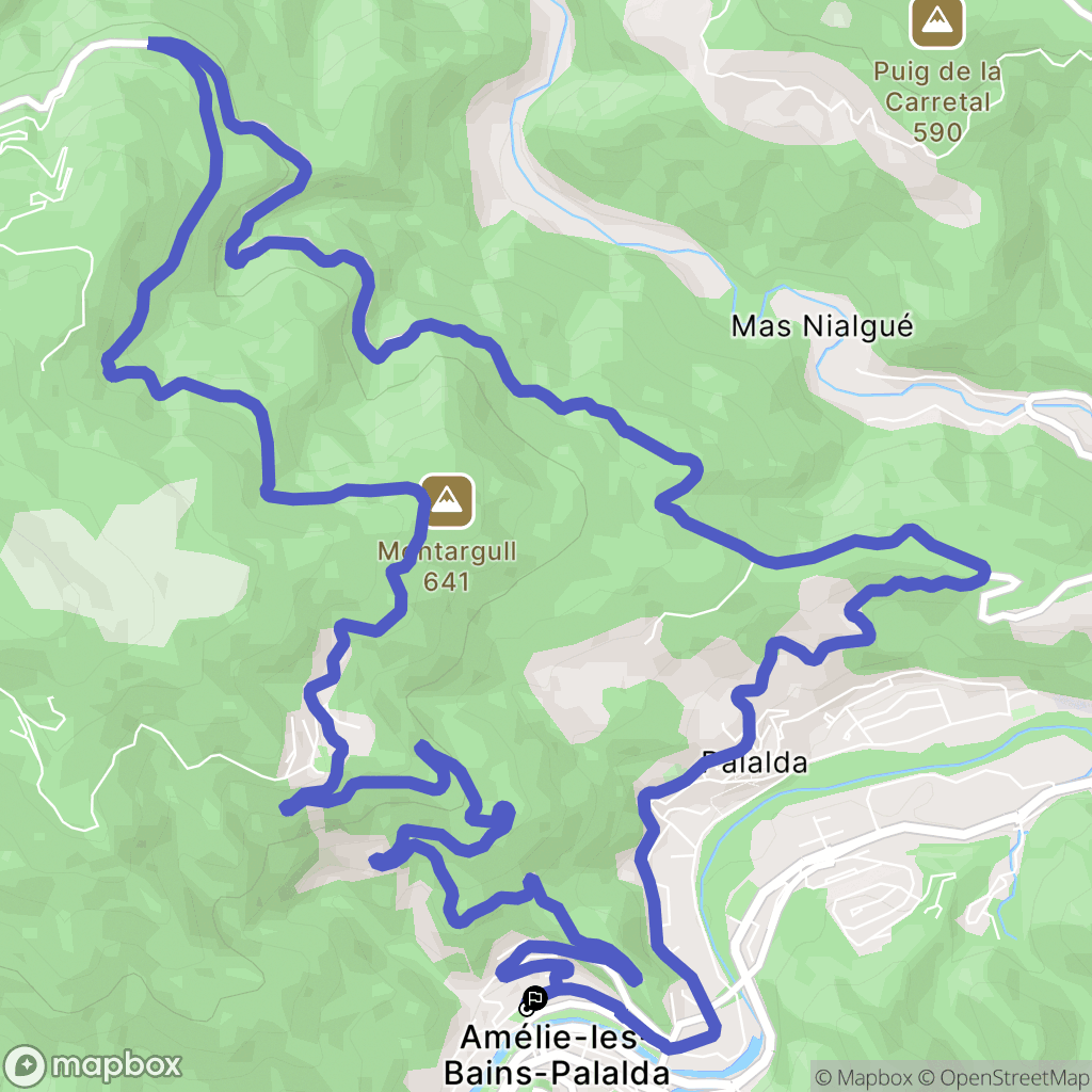 Amélie-les-Bains-Palalda : carte du parcours de randonnée - France