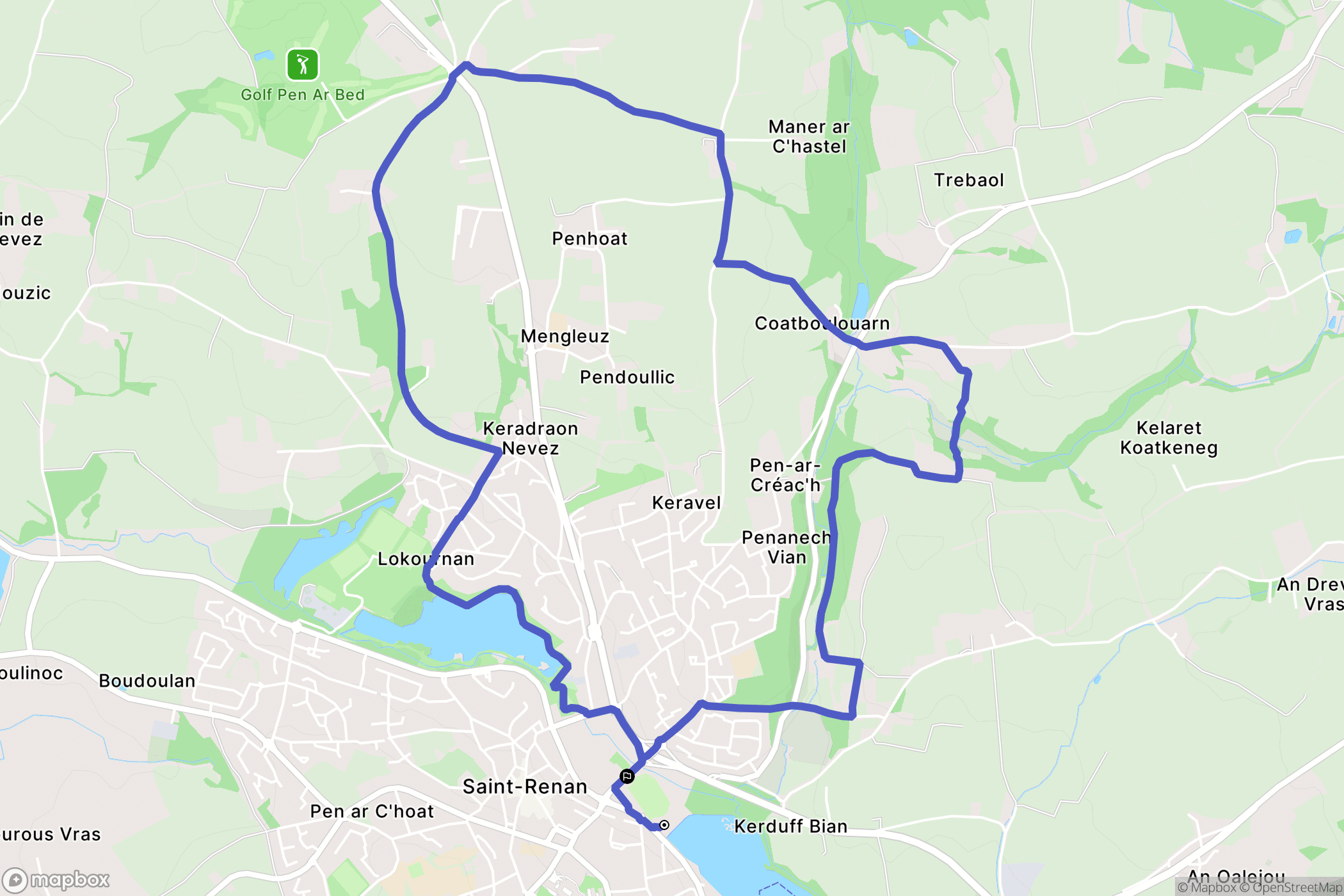 Saint-Renan : carte du parcours de randonnée - France