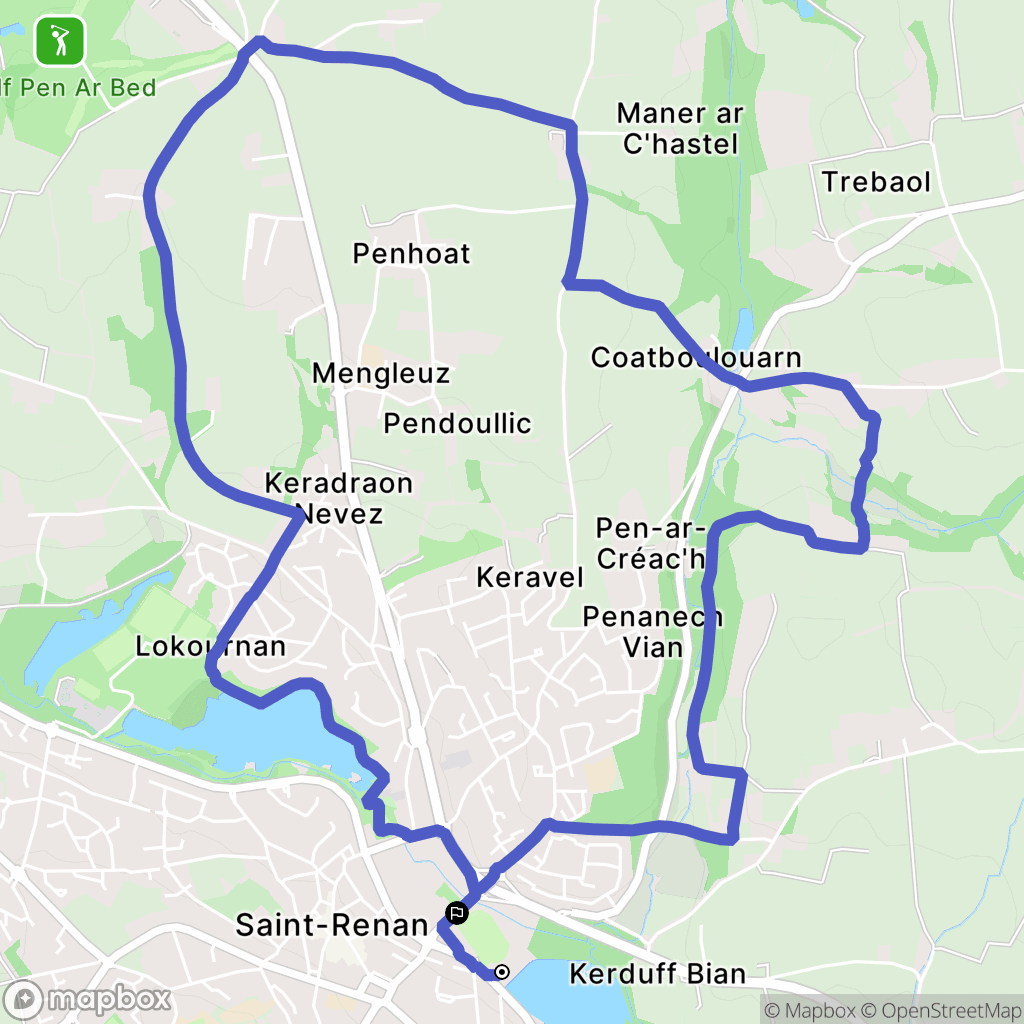 Saint-Renan : carte du parcours de randonnée - France