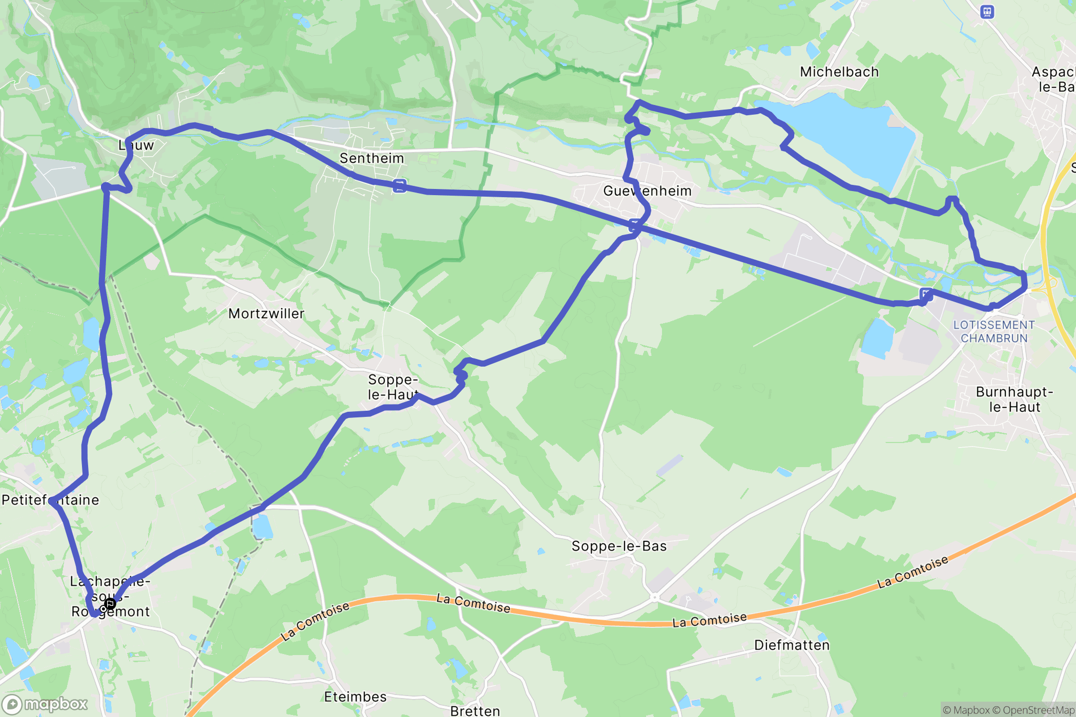 Lachapelle-Sous-Rougemont : carte du parcours de randonnée - France