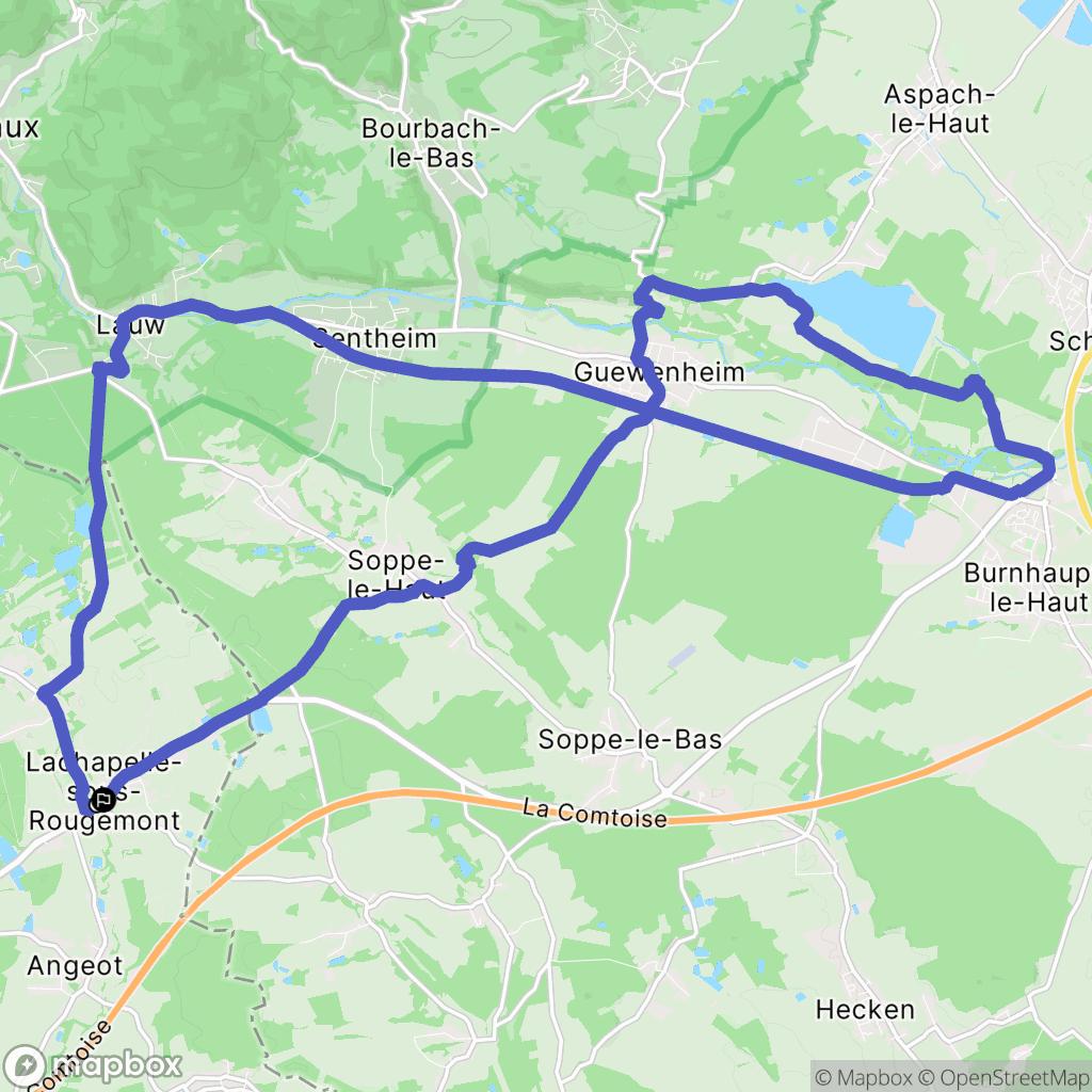 Lachapelle-Sous-Rougemont : carte du parcours de randonnée - France