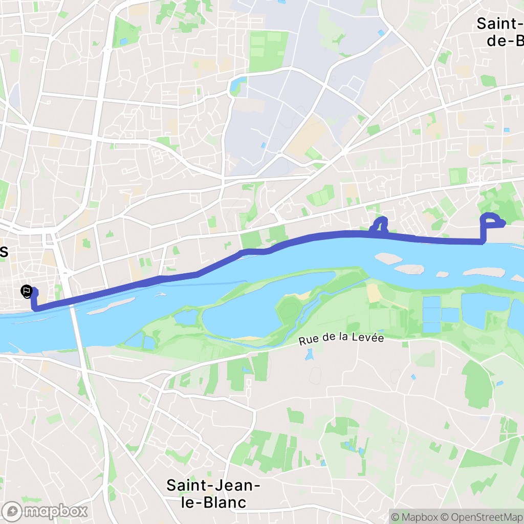 Orléans : carte du parcours de randonnée - France