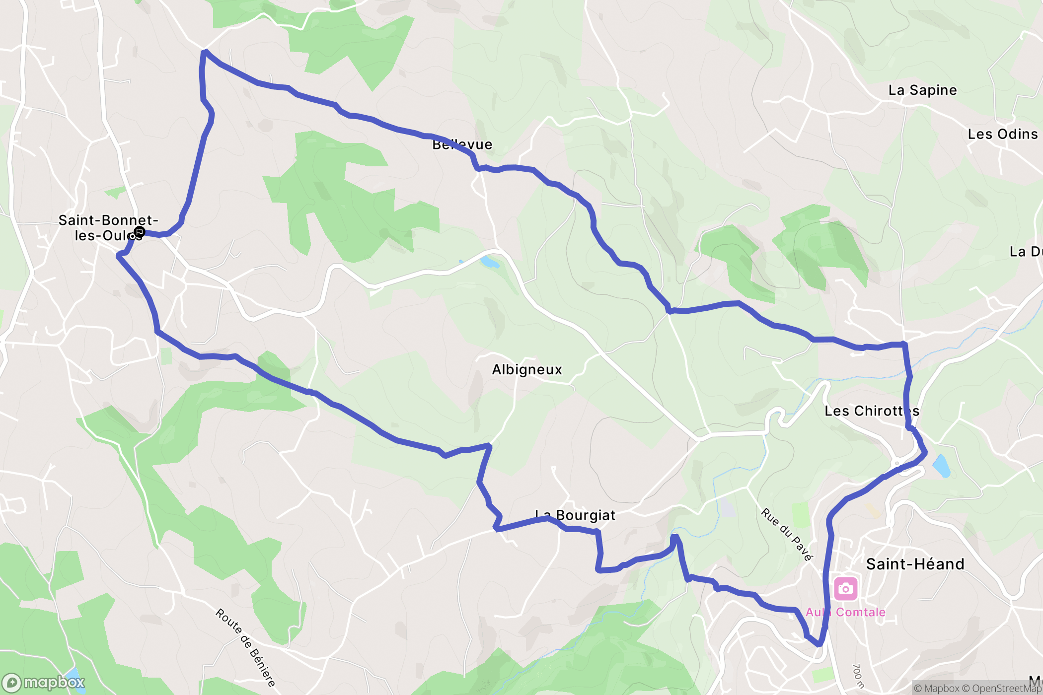 Saint-Bonnet-les-Oules : carte du parcours de randonnée - France