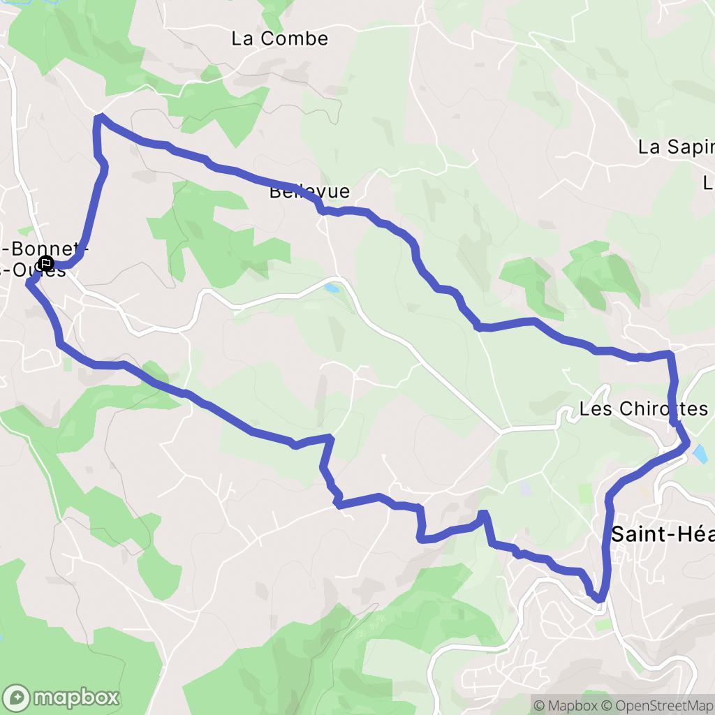 Saint-Bonnet-les-Oules : carte du parcours de randonnée - France