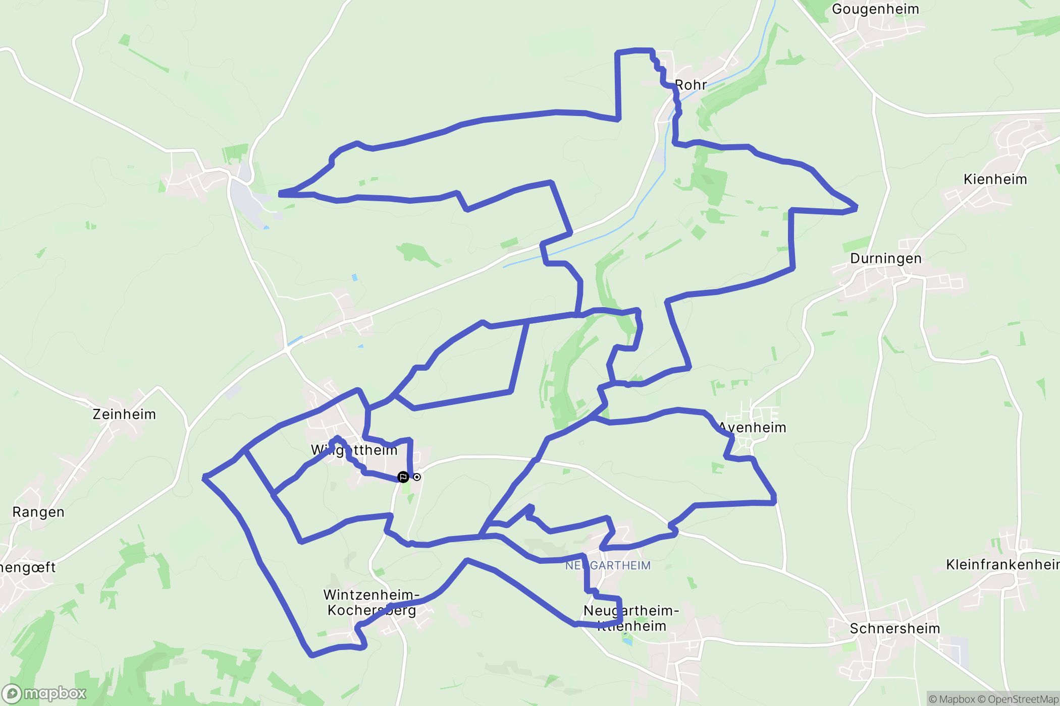 Willgottheim : carte du parcours de randonnée - France