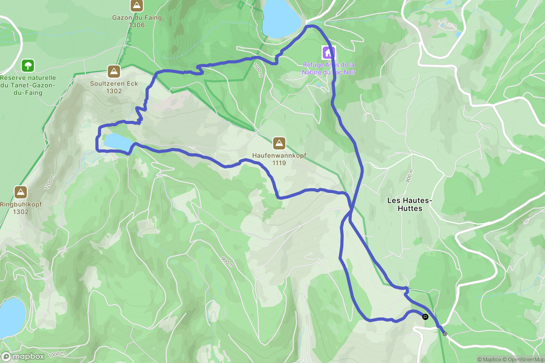 Orbey : carte du parcours de randonnée - France