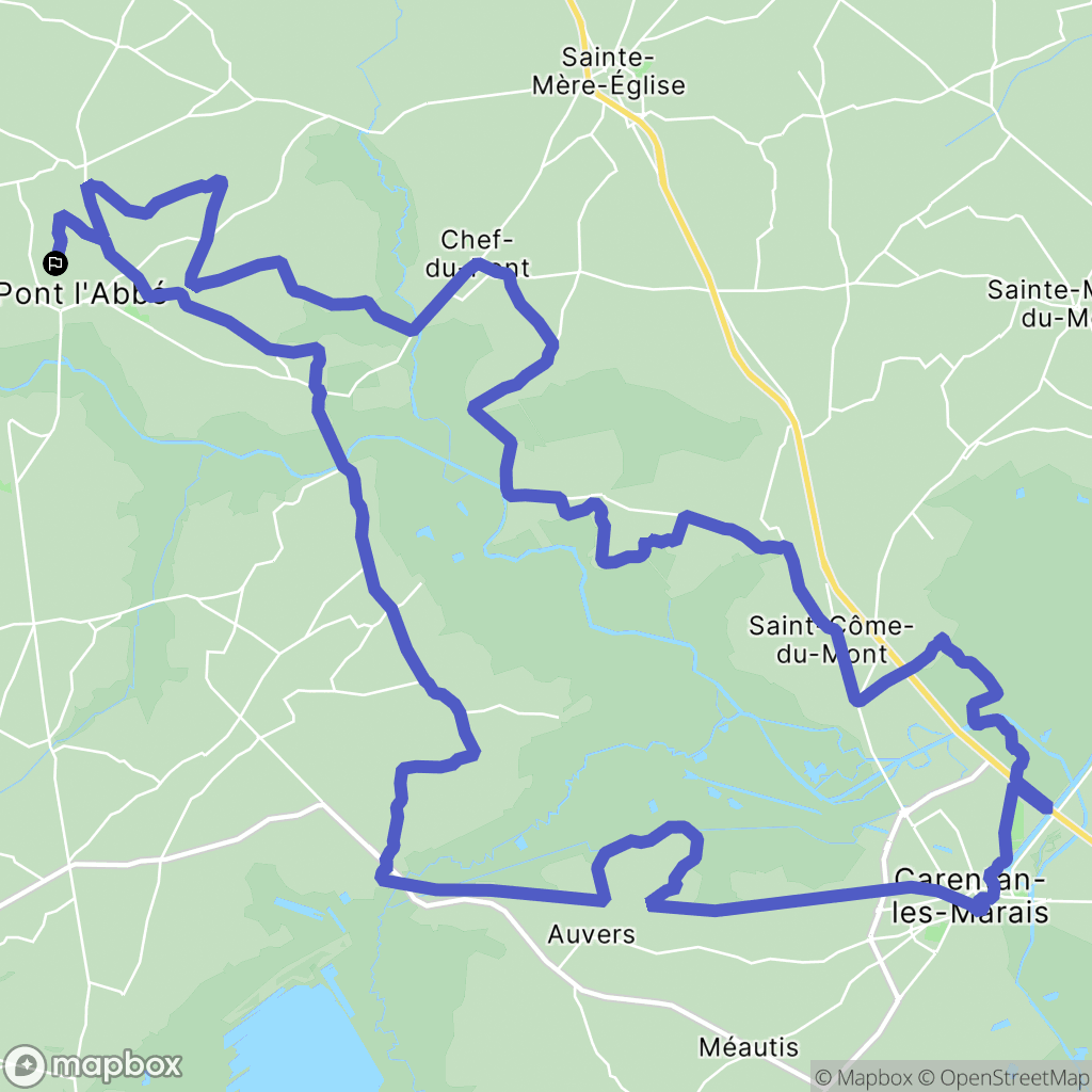 Étienville : carte du parcours de randonnée - France