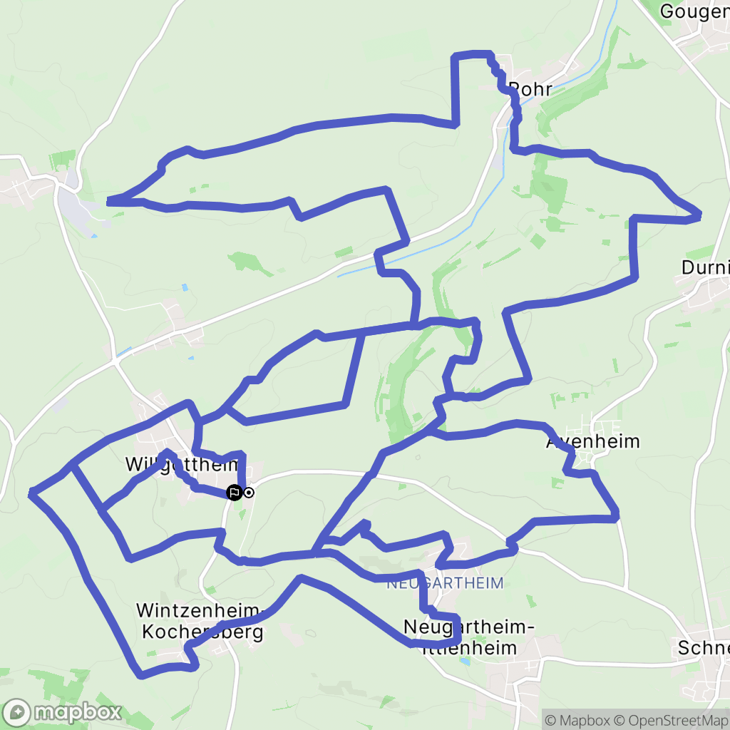 Willgottheim : carte du parcours de randonnée - France