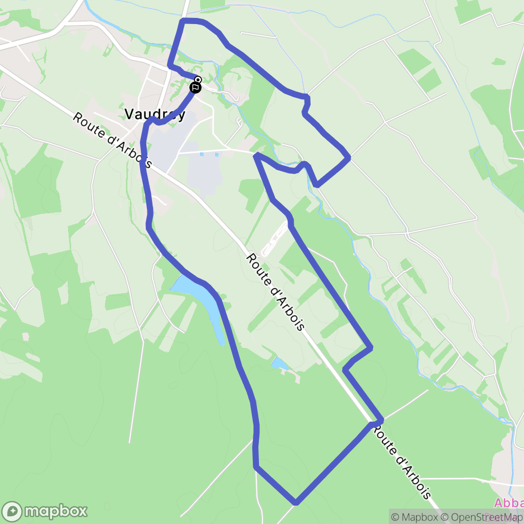 Vaudrey : carte du parcours de randonnée - France