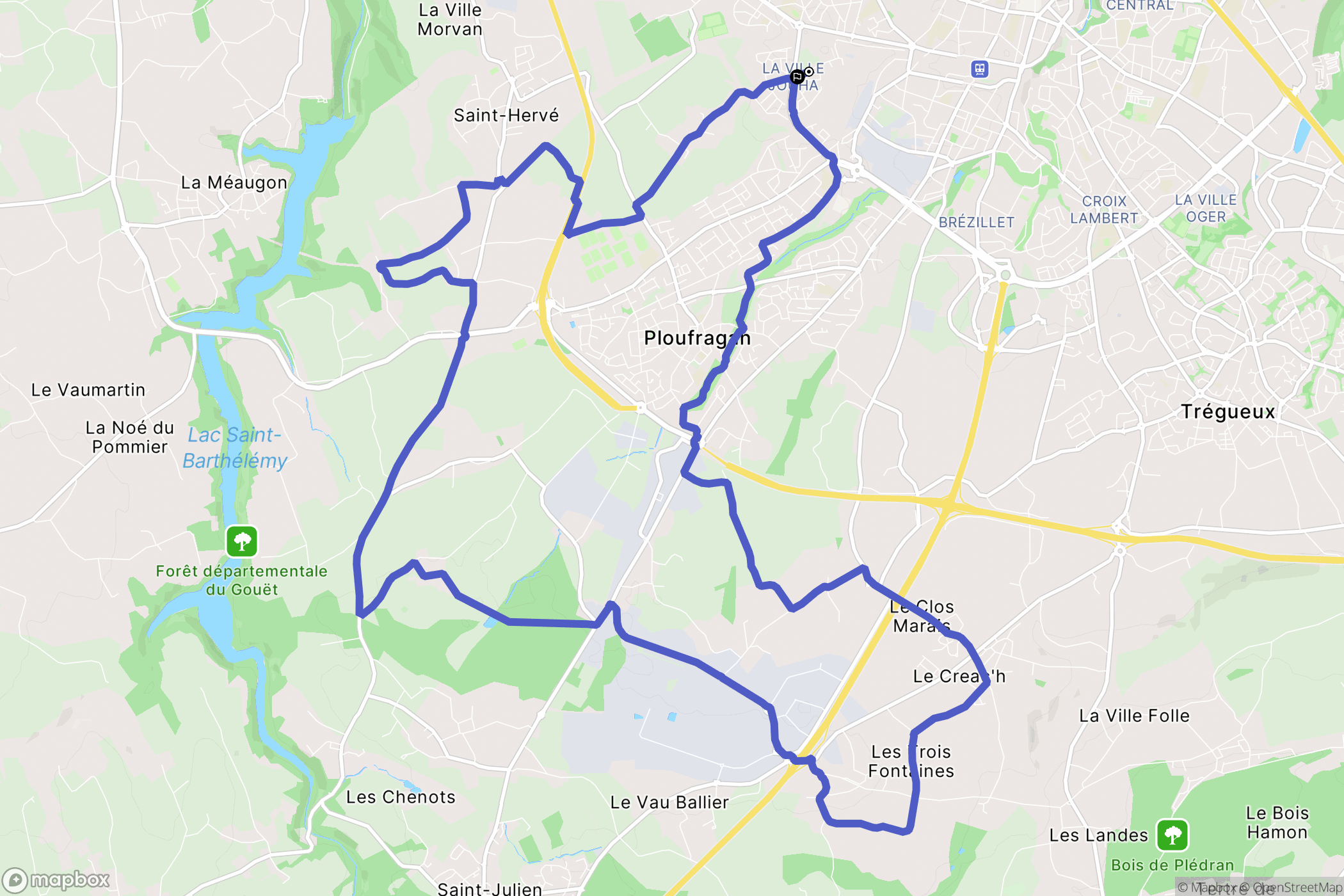Saint-Brieuc : carte du parcours de randonnée - France