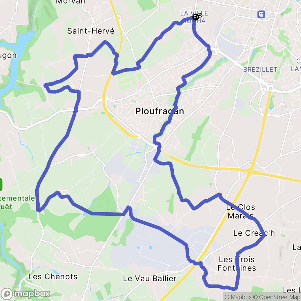 Saint-Brieuc : carte du parcours de randonnée - France