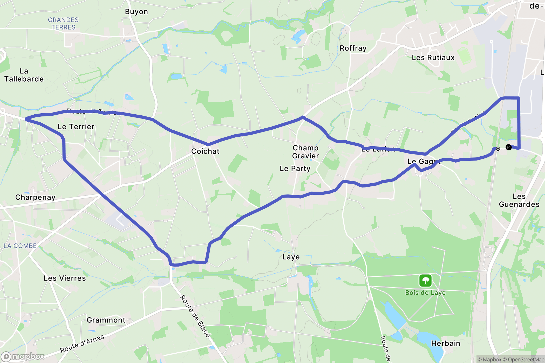 Saint-Georges-de-Reneins : carte du parcours de randonnée - France