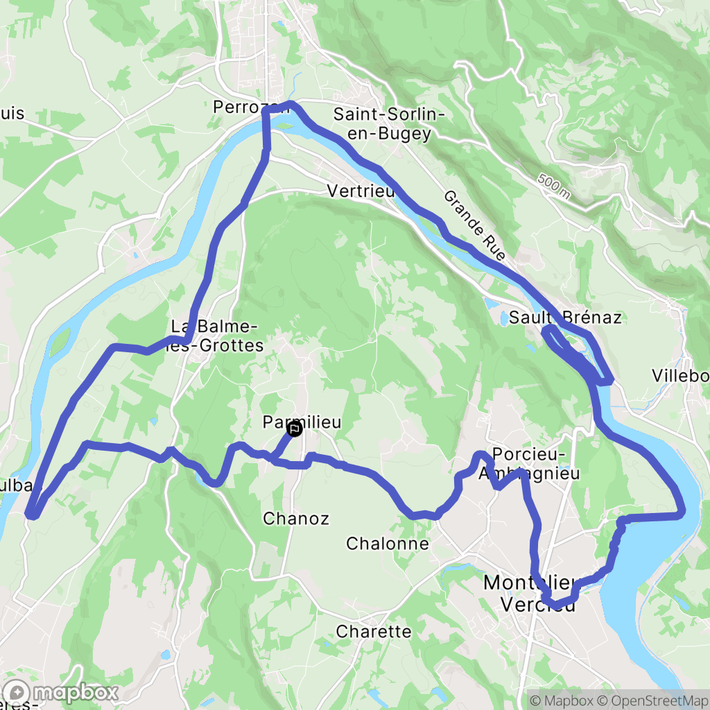 Parmilieu : carte du parcours de randonnée - France