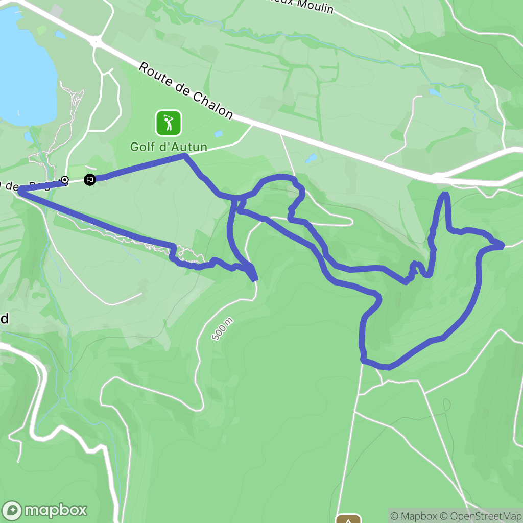 Autun : carte du parcours de randonnée - France
