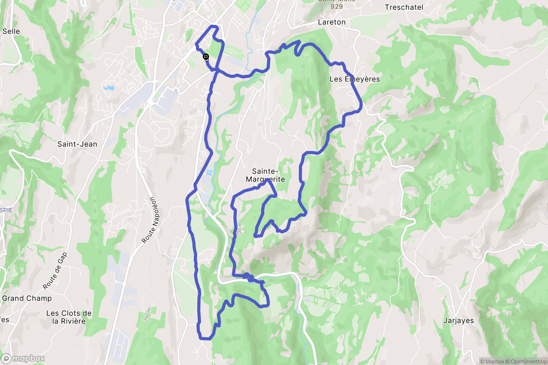 Gap : carte du parcours de randonnée - France