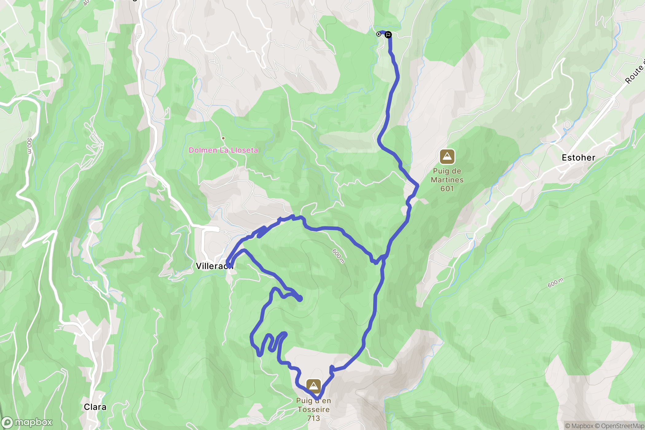 Los Masos : carte du parcours de randonnée - France