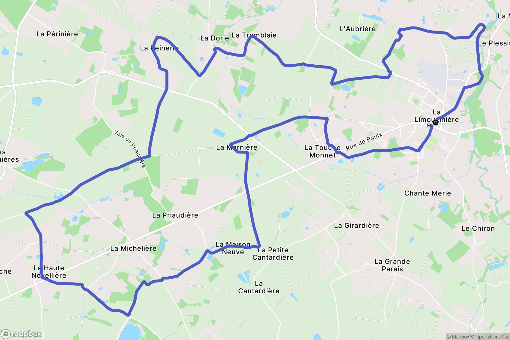 La Limouzinière : carte du parcours de randonnée - France