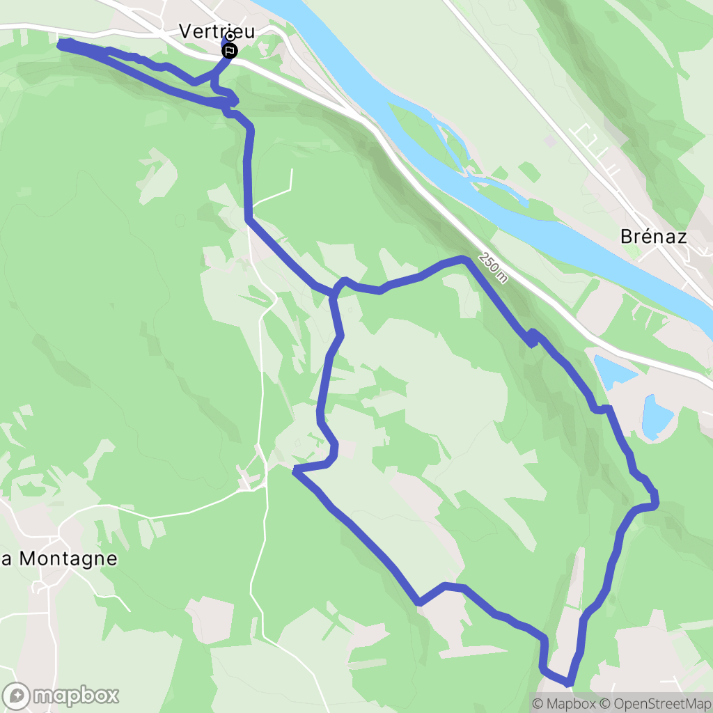 Vertrieu : carte du parcours de randonnée - France