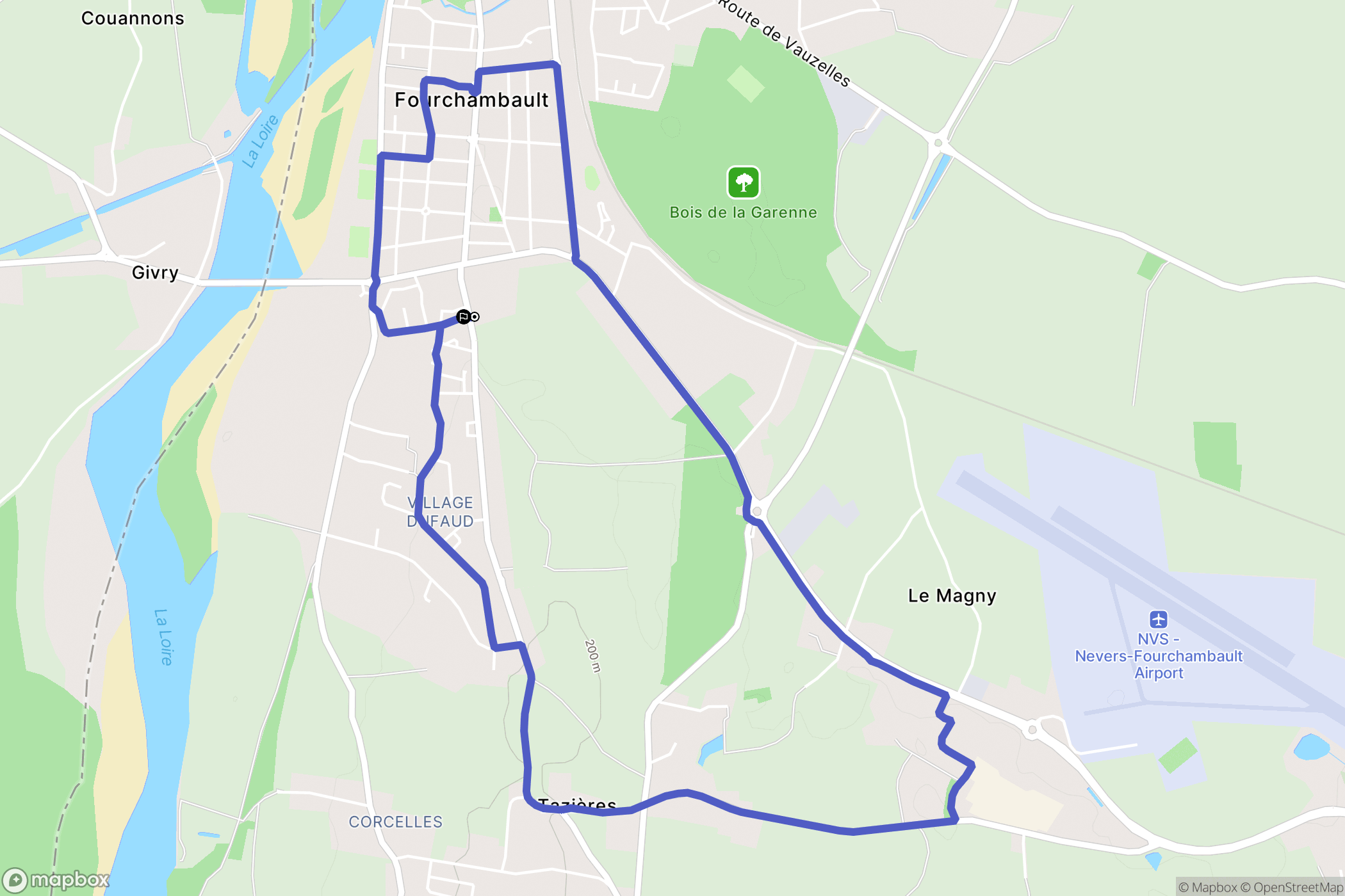 Marzy : carte du parcours de randonnée - France