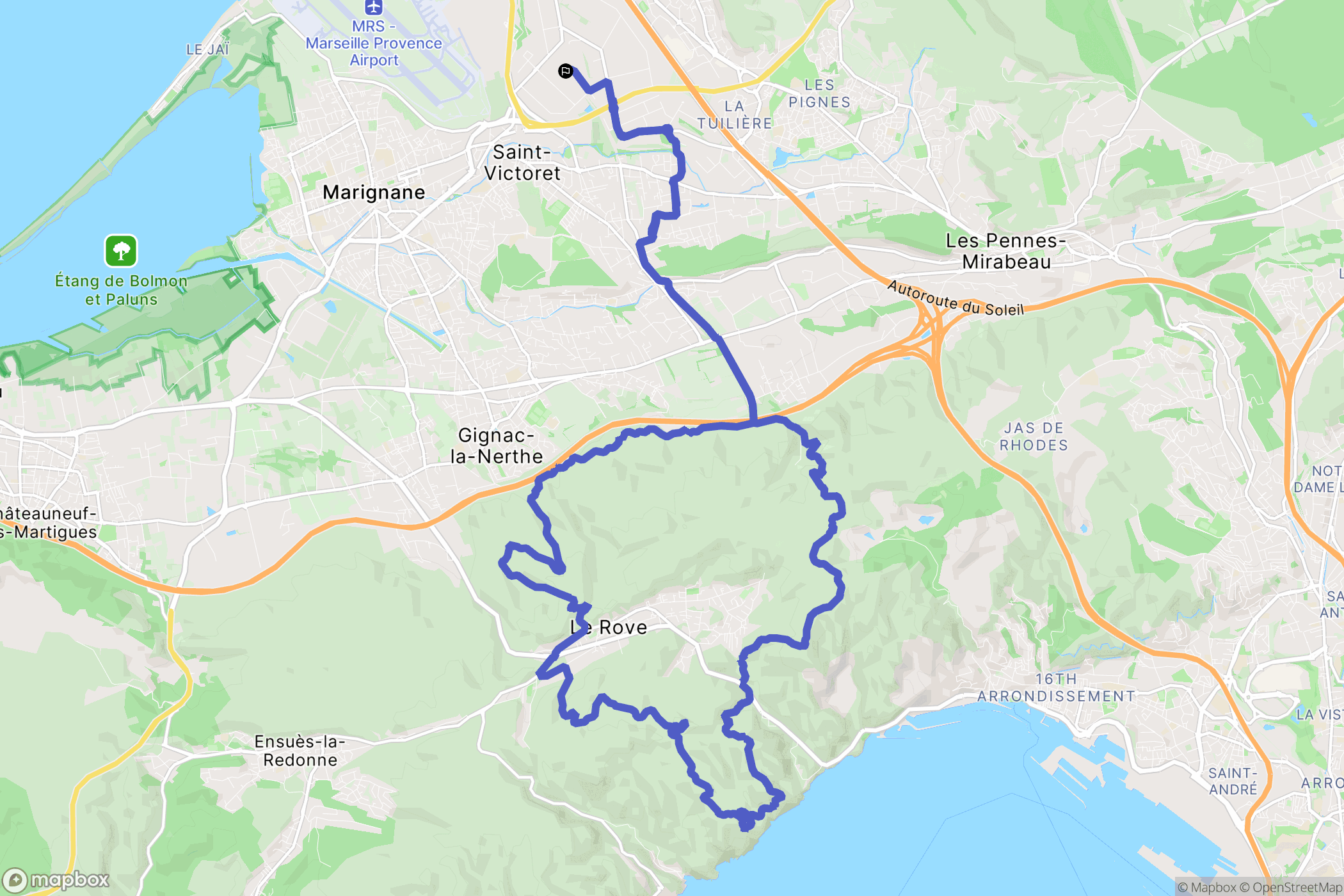 Vitrolles : carte du parcours de randonnée - France