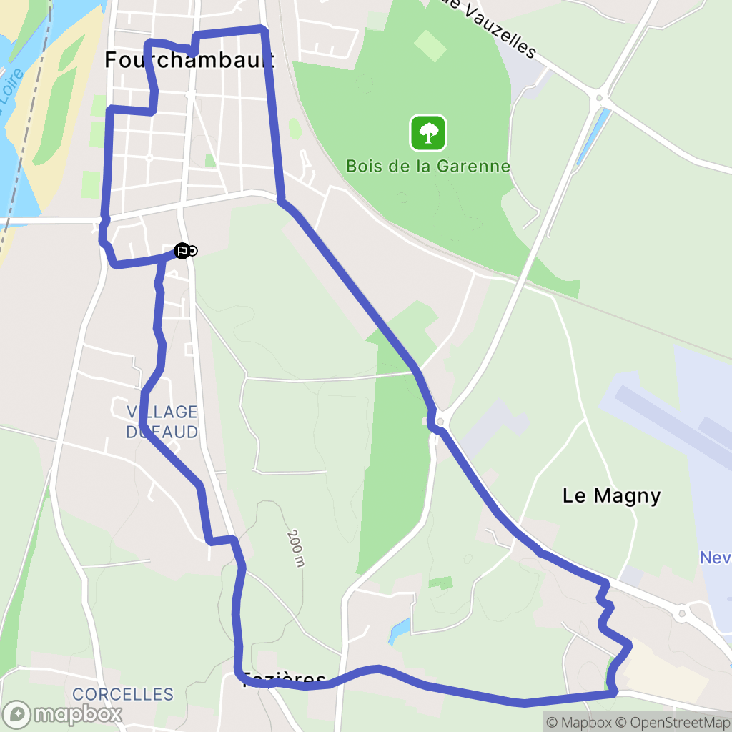 Marzy : carte du parcours de randonnée - France