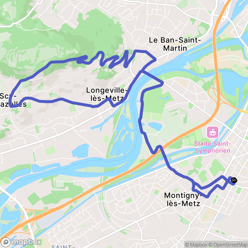 Metz : carte du parcours de randonnée - France