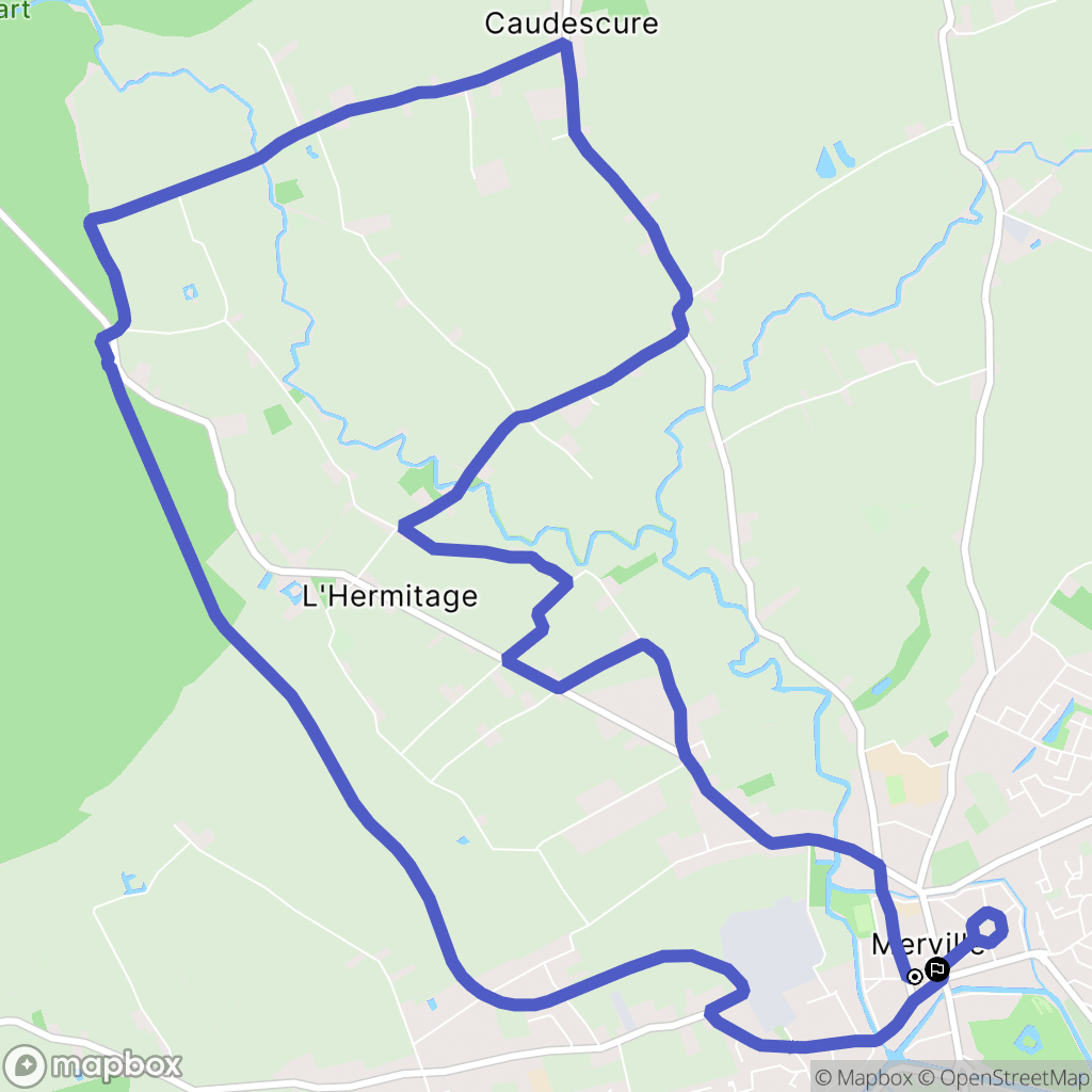 Merville : carte du parcours de randonnée - France