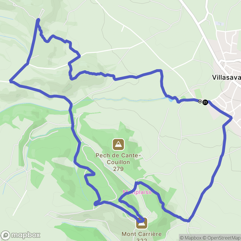 Villasavary : carte du parcours de randonnée - France