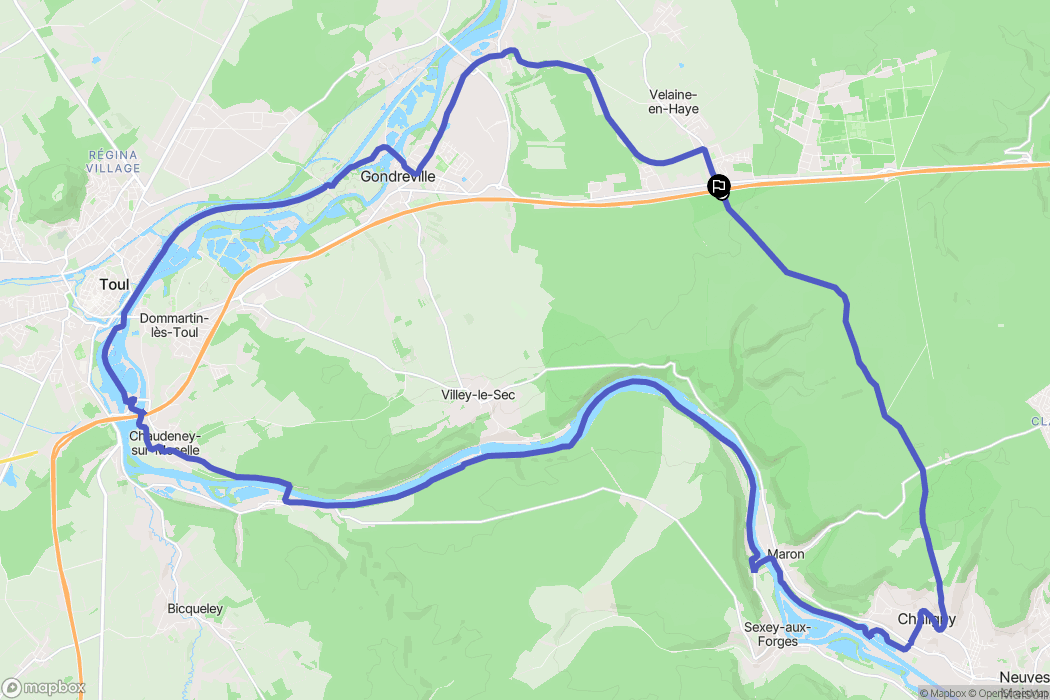 Bois-de-Haye : carte du parcours de randonnée - France