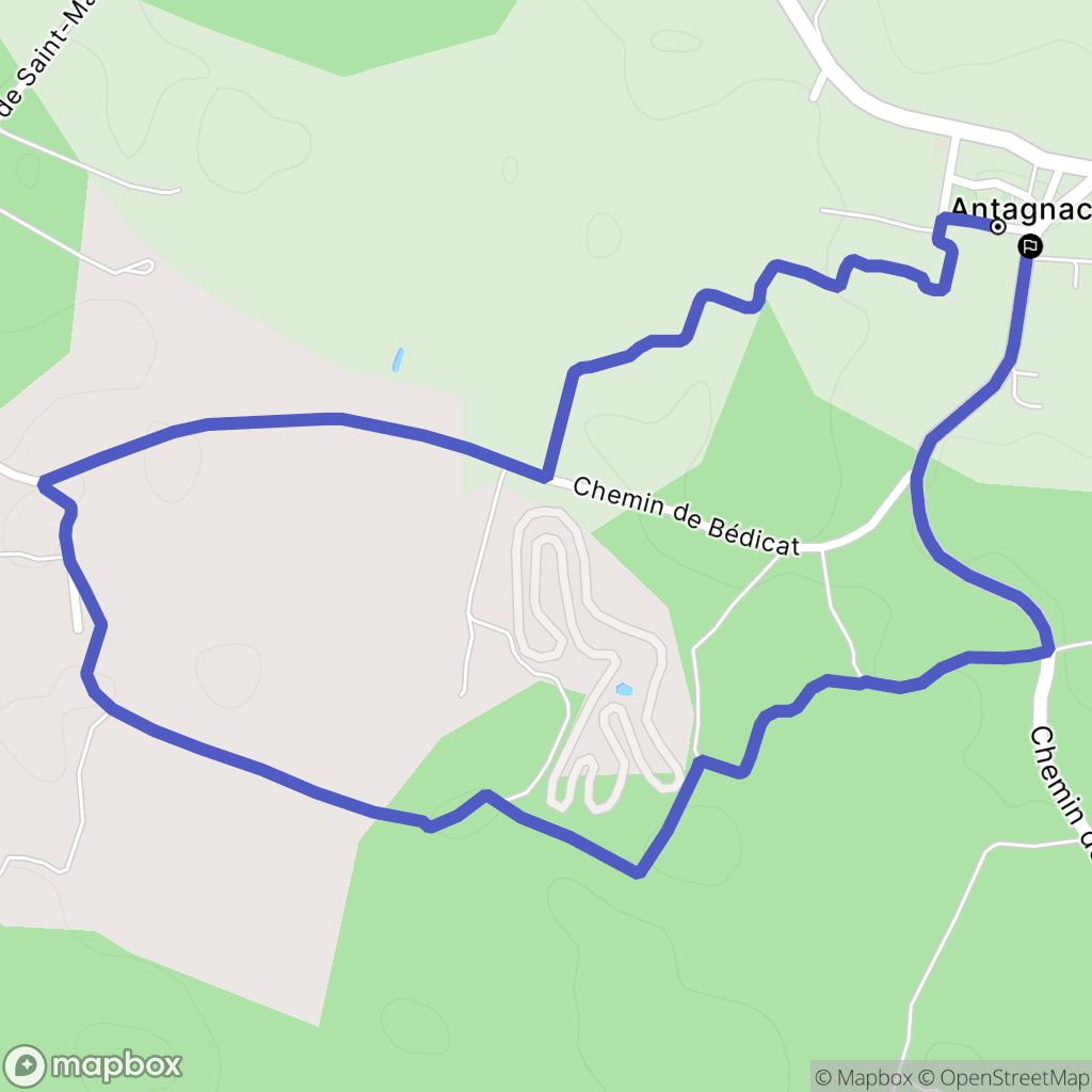 Antagnac : carte du parcours de randonnée - France