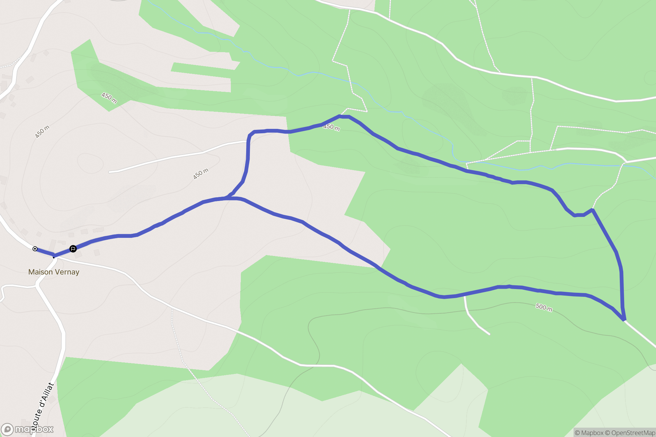 Four : carte du parcours de randonnée - France