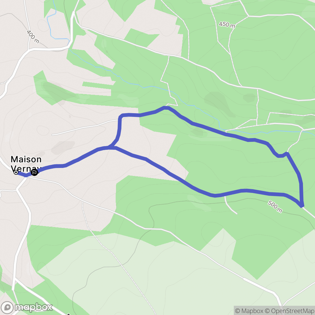Four : carte du parcours de randonnée - France
