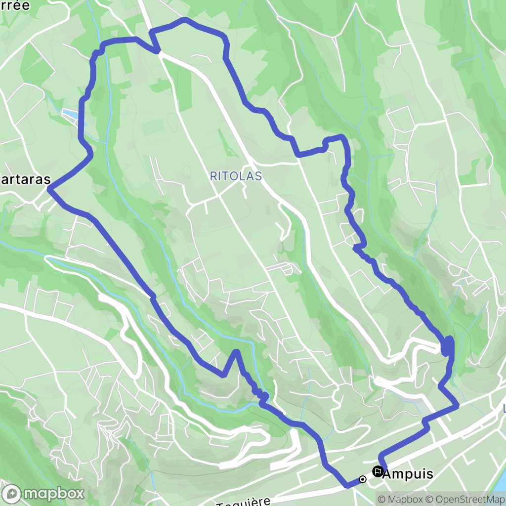 Ampuis : carte du parcours de randonnée - France