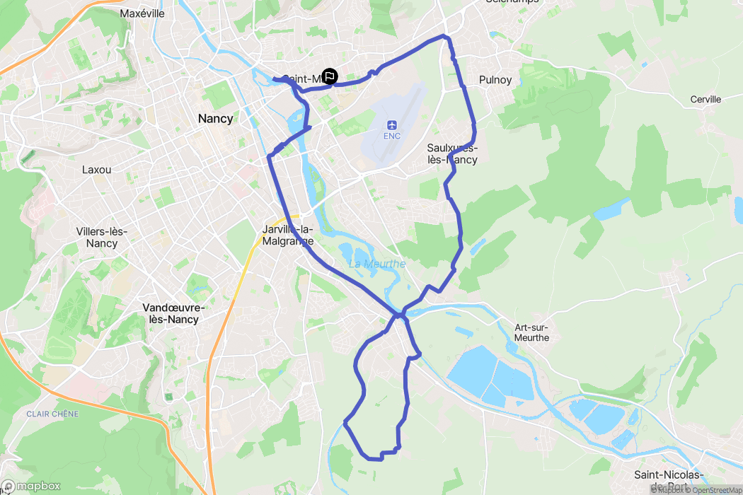 Saint-Max : carte du parcours de randonnée - France
