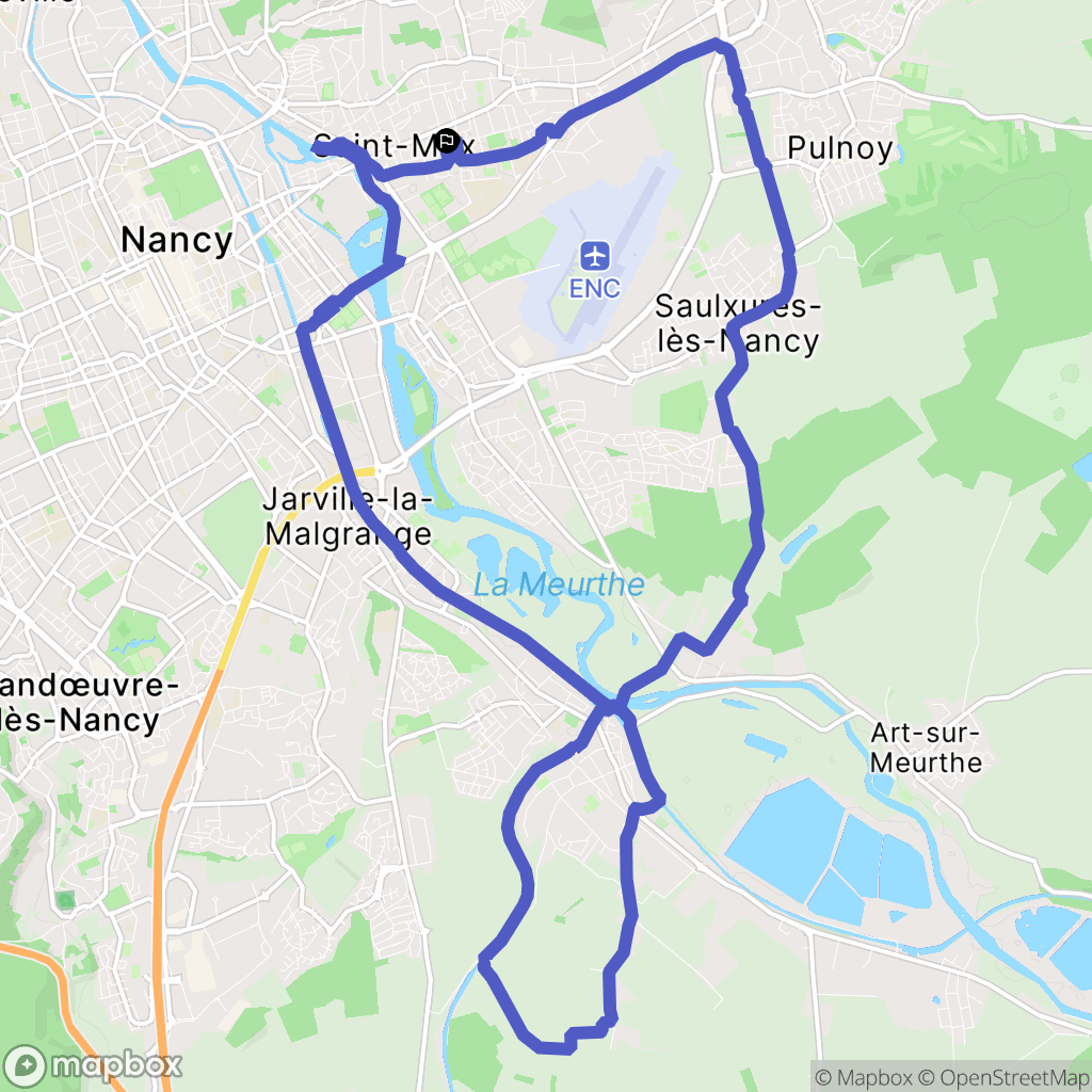 Saint-Max : carte du parcours de randonnée - France
