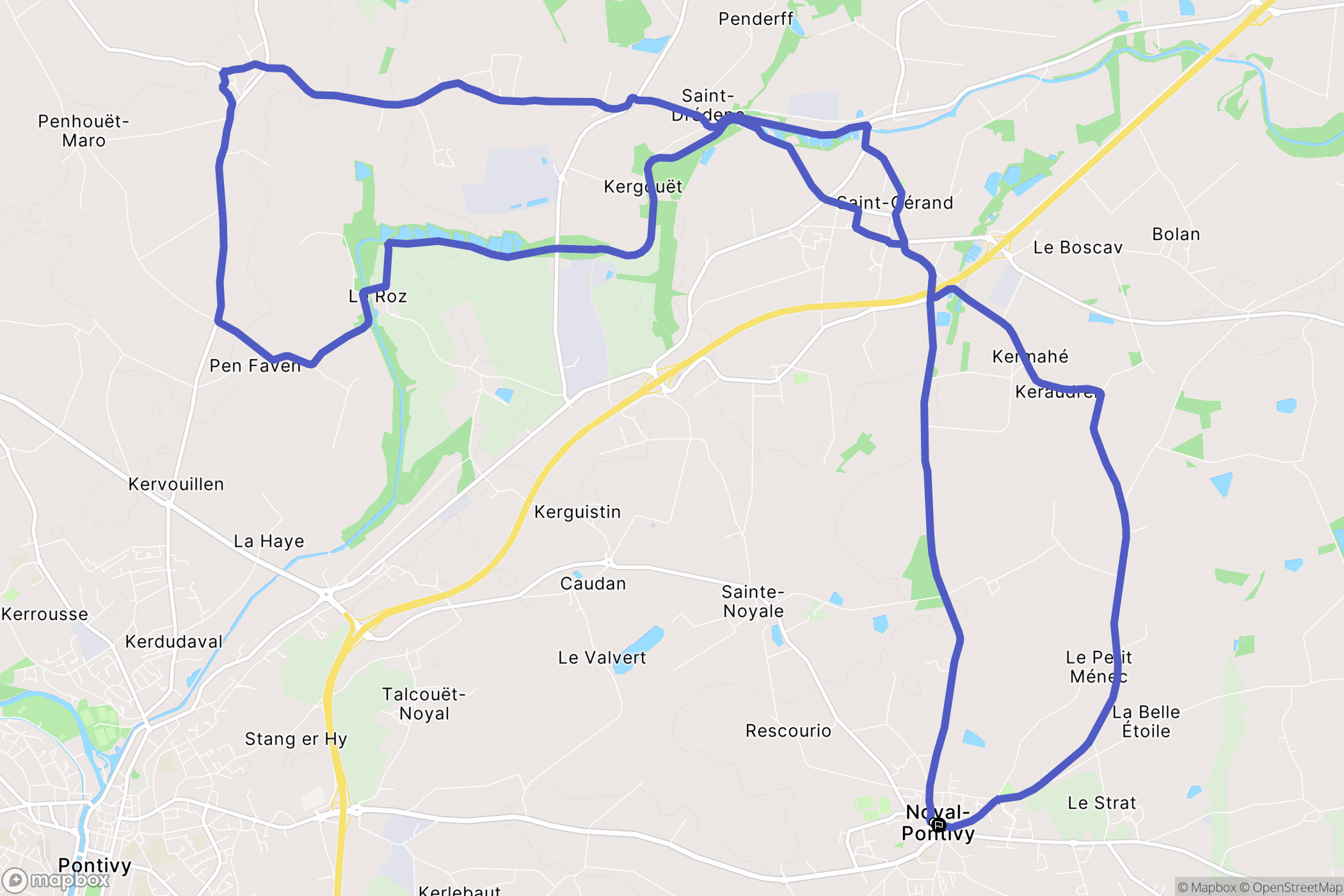 Noyal-Pontivy : carte du parcours de randonnée - France