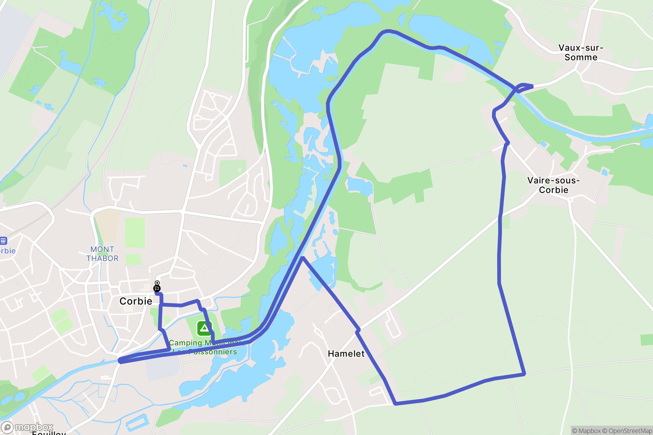 Corbie : carte du parcours de randonnée - France