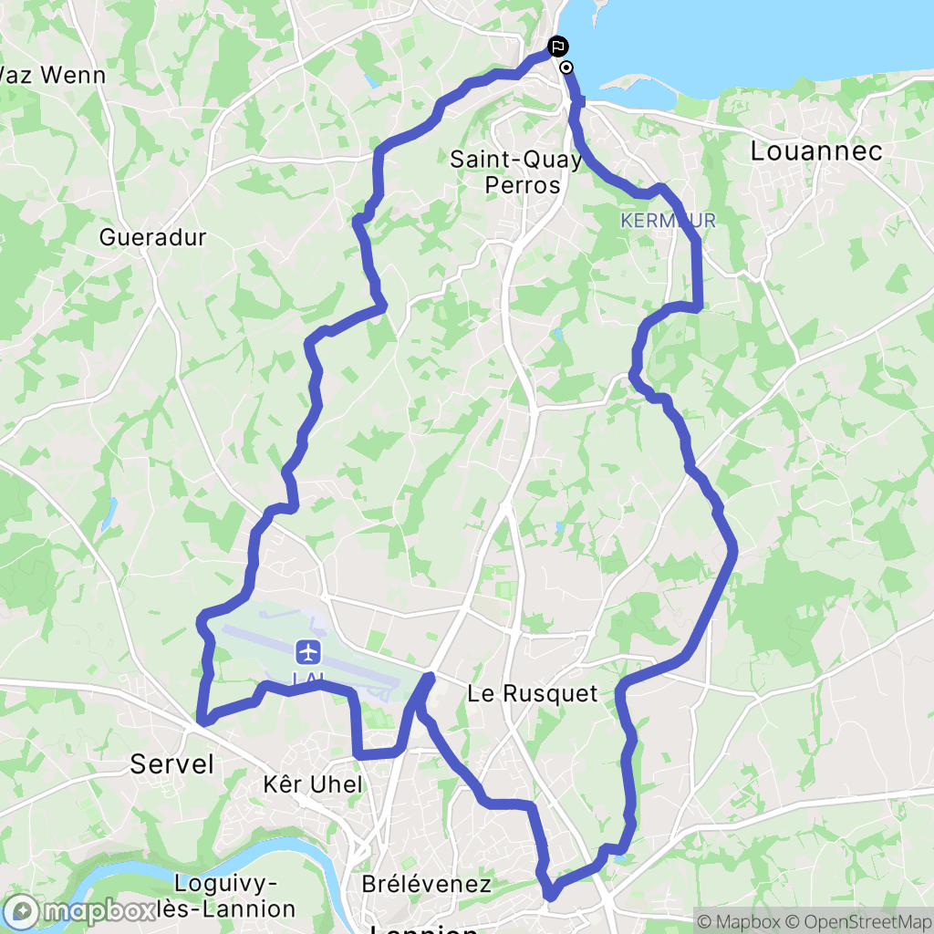 Perros-Guirec : carte du parcours de randonnée - France